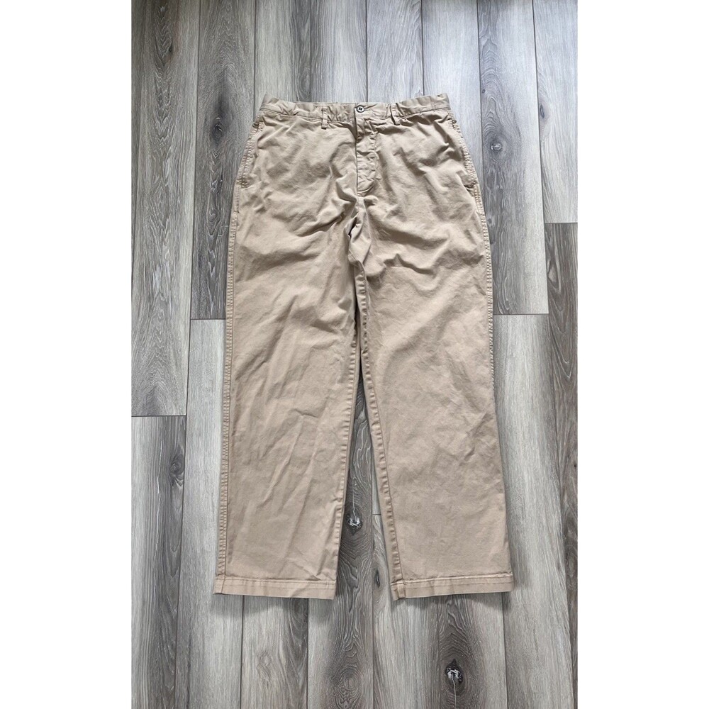 GAP 90s Loose Khaki Pants Men's Size 34x32 Khaki Beige Straight Leg Stretch